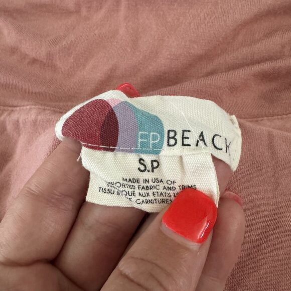 Free People Beach Maxi Dress Women’s Small Ruched Off Shoulder Pink Long Sleeve - Picture 6 of 10